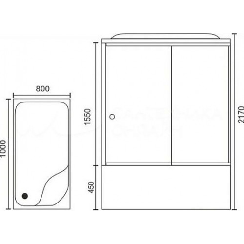 Royal Bath Душевая кабина 100/80 BP RB8100BP1-T-R с высоким поддоном