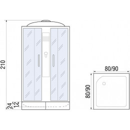 River Душевая кабина QUADRO 90/26 MT