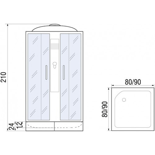 River Душевая кабина QUADRO 90/26 MT
