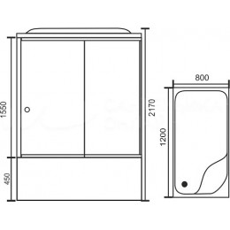 Royal Bath Душевая кабина 120/80 RB 8120BP1-T R с высоким поддоном