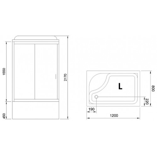 Royal Bath Душевая кабина 120/80 BP RB8120BP5-BT-L с высоким поддоном