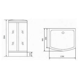 Timo Душевая кабина Standart Т-6615 Black