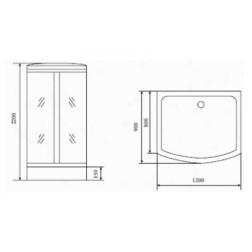 Timo Душевая кабина Standart Т-6615 Black
