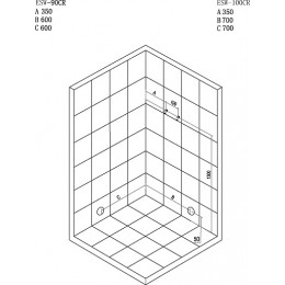 Esbano Душевая кабина 100x100 ESW-100 СR