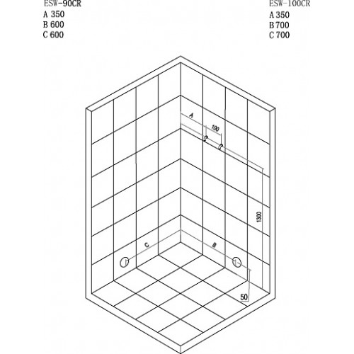 Esbano Душевая кабина 100x100 ESW-100 СR