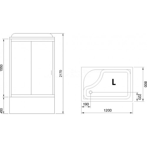 Royal Bath Душевая кабина 120/80 BP RB8120BP1-M-L с высоким поддоном