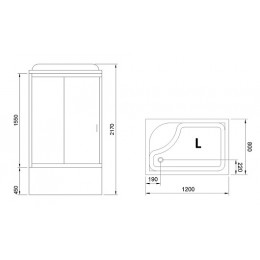 Royal Bath Душевая кабина RB 8120BP1-T-CH левая