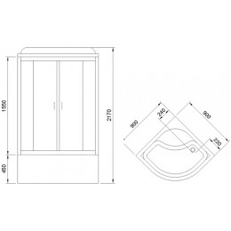 Royal Bath Душевая кабина 90x90 RB 90BK4-MM