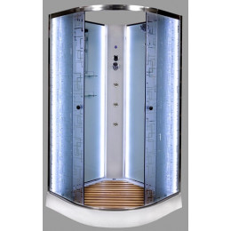 DTO Душевая кабина ЕМ1580 N (без крыши) LED-подсветкой и гидромассажем