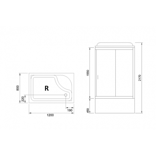 Royal Bath Душевая кабина RB 8120BP5-WT-CH-R