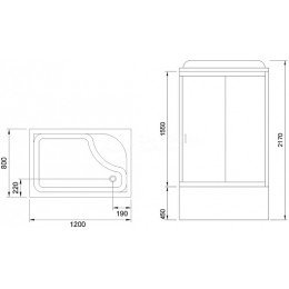 Royal Bath Душевая кабина 120/80 BP RB8120BP1-M-R с высоким поддоном