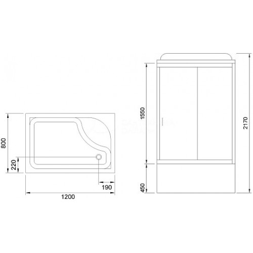 Royal Bath Душевая кабина 120/80 BP RB8120BP1-M-R с высоким поддоном