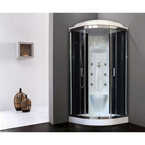 Royal Bath Душевая кабина RB 100HK7-BT-CH (черное/прозрачное стекло)