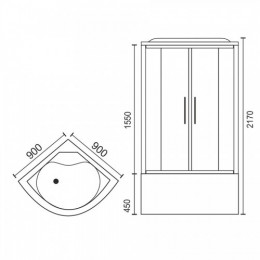 Royal Bath Душевая кабина RB 90BK3-WC-CH