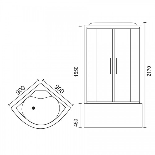 Royal Bath Душевая кабина RB 90BK3-WC-CH