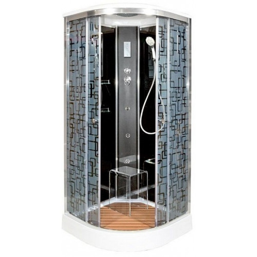 DTO Душевая кабина BМ1590 BLACK с электрикой и гидромассажем