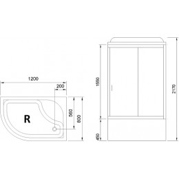 Royal Bath Душевая кабина 120x80 RB 8120BK4-MM-R