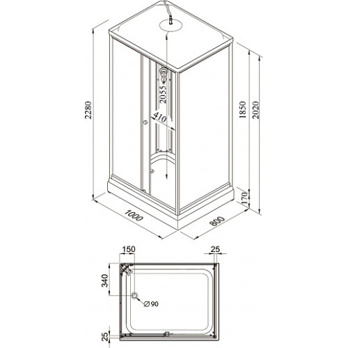 Triton Душевая кабина Квадро А 100x80