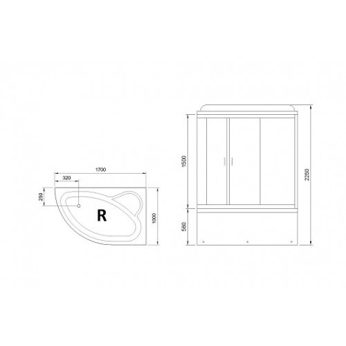 Royal Bath Душевая кабина RB 170ALP-C-CH-R