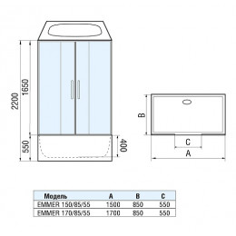 WeltWasser Душевая кабина WW500 EMMER 150/85/55-2