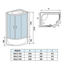 WeltWasser Душевая кабина HALLE 1204 L