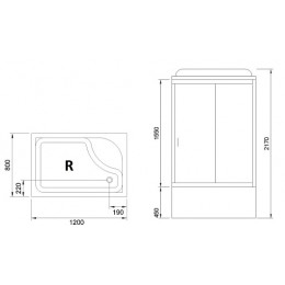 Royal Bath Душевая кабина RB 8120BP2-T-CH правая
