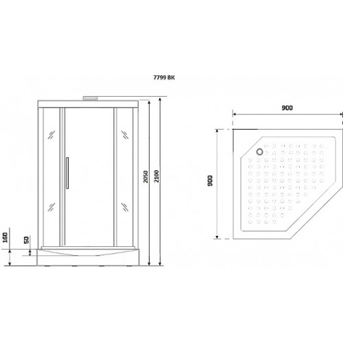 Niagara Душевая кабина 90x90 NG-7799GBK