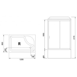 Royal Bath Душевая кабина RB 8120BP1-T-CH правая