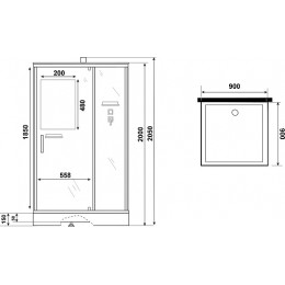 Niagara Душевая кабина Standart ST90/15Q/BK