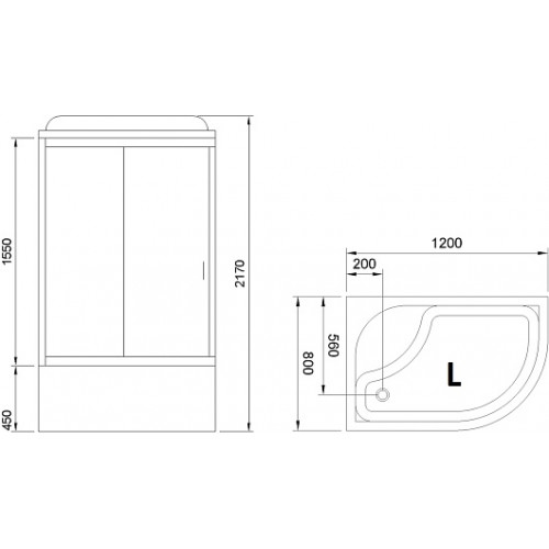 Royal Bath Душевая кабина 120x80 RB 8120BK4-MM-L