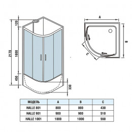 WeltWasser Душевая кабина HALLE 1001