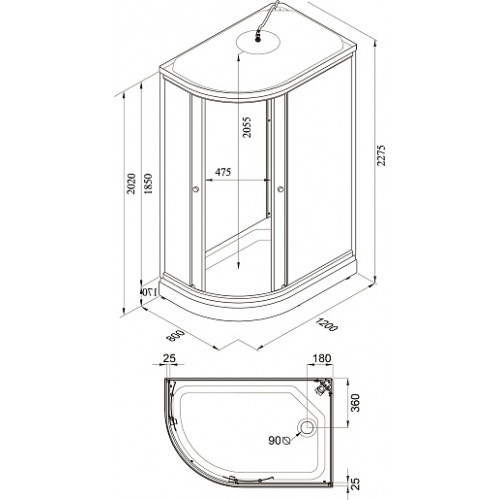 Triton Душевая кабина Риф А 120x80 R