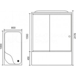 Royal Bath Душевая кабина 100/80 BP RB8100BP1-M-L с высоким поддоном