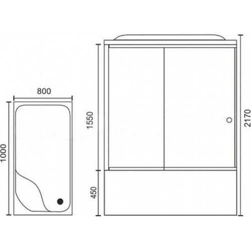 Royal Bath Душевая кабина 100/80 BP RB8100BP1-M-L с высоким поддоном