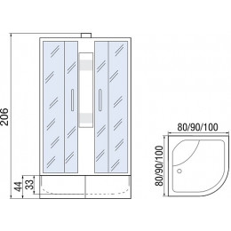 Мономах Душевая кабина 90x90 Б/К 90/44 С МЗ