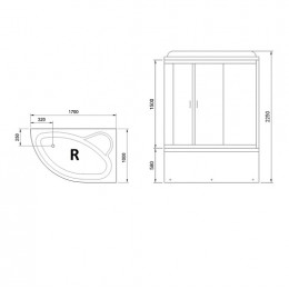 Royal Bath Душевая кабина RB150ALP-T-CH-R