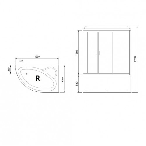 Royal Bath Душевая кабина RB150ALP-T-CH-R