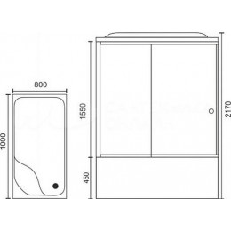 Royal Bath Душевая кабина 100/80 BP RB8100BP2-T-L с высоким поддоном