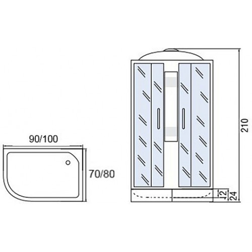 Мономах Душевая кабина 90x80 90/80/24 МЗ R
