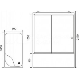 Royal Bath Душевая кабина 100/80 BP RB8100BP1-T-L с высоким поддоном