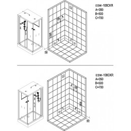 Esbano Душевая кабина 100x80 ESW-108 СKR