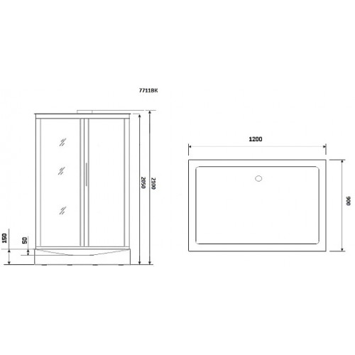 Niagara Душевая кабина 120x90 NG-7711GBK