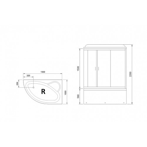 Royal Bath Душевая кабина RB150ALP-C-CH-R