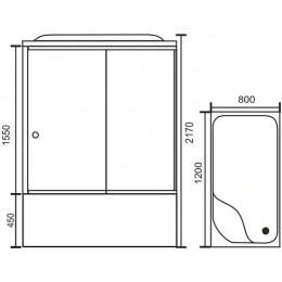 Royal Bath Душевая кабина 120/80 BP RB8120BP2-M-L с высоким поддоном