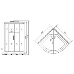 Timo Душевая кабина Standart Т-6601 Black