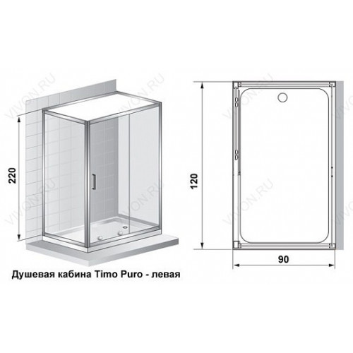 Timo Душевая кабина Puro H-511 L