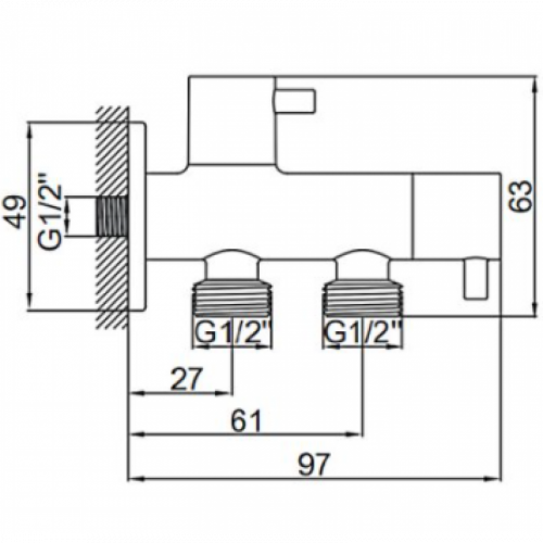 Кран для гигиенического душа и бочки унитаза Ledeme LH507-1 хром