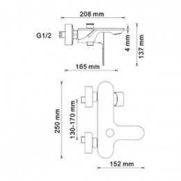 Смеситель WasserKRAFT Dinkel 5801 для ванны