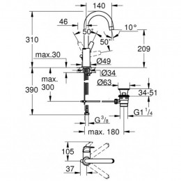 Смеситель для раковины Grohe BauFlow 23753000