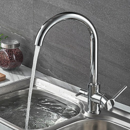 Смеситель для кухни Ledeme L4255-3 хром